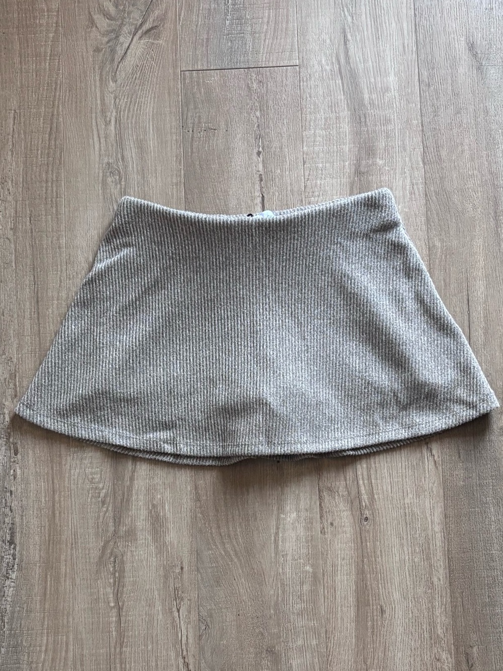 Bershka Taupe Ribbed Knit Skirt